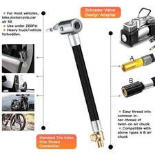 Car Tire Air Inflation Hose 10/20/30/60cm Tyre Valve Extension Adapter