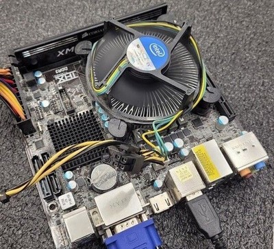 ASROCK Motherboard B75M-ITX Tested Working 2GB Ram Intel i3-2100 3.1Ghz Mini-ITX