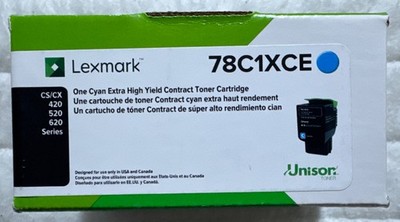 Lexmark 78C1XCE Cyan Extra High Yield Toner Cartridge OEM Sealed Retail Box
