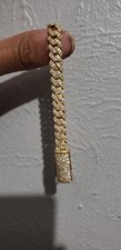 14k Gold Plated 925 "Moissanite Cuban Link" Chain - 8MM 20" -Pass Dmnd Test