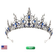 SWEETV Black Gothic Crown - Evil Queen Halloween Costume Party