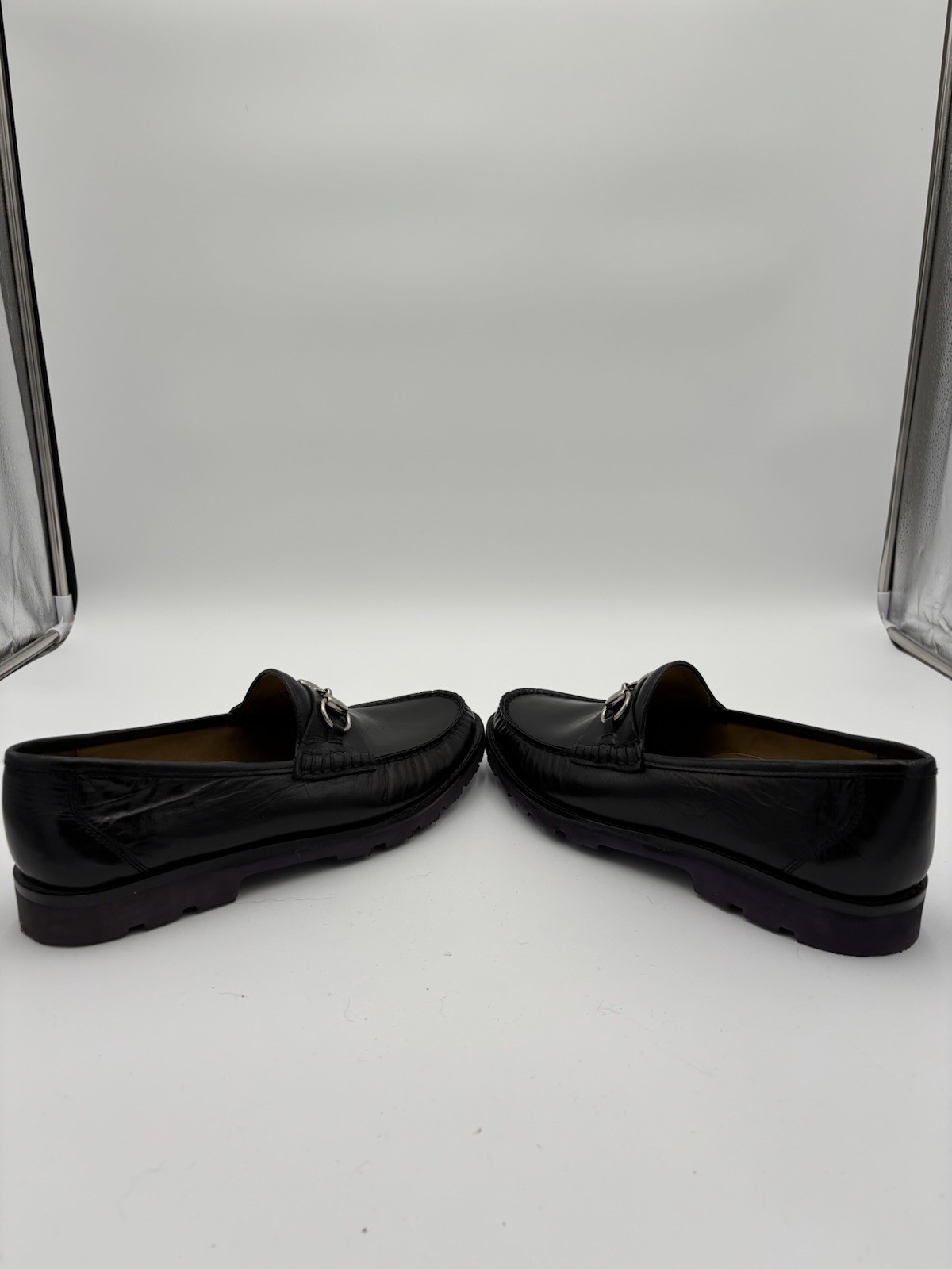 SAOLA Scarpe uomo Robert Zur nere in pelle con suola viola. Taglia 9M