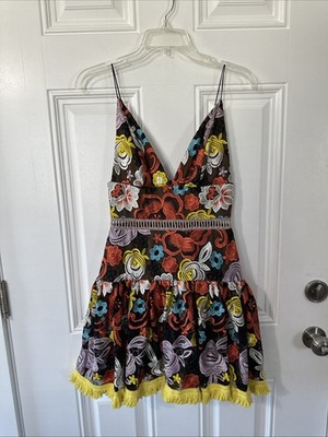 Alexis Floral embroidered summer spring semi formal dress Size XS