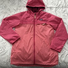 Patagonia Girls Quartzsite Jacket Hooded Pink Size XL 14 Outdoor Lightweight