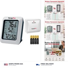 TempPro TempAir 500 FT Indoor Outdoor Thermometer Wireless with Sensor Larg...