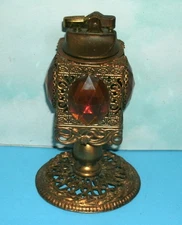 Vintage 1940's or 1950's French Gold Filigree Style 6" Decorative Table Lighter