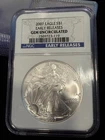2007 American Silver Eagle $1 NGC Gem Uncirculated 1 oz .999 Early Releases Coin