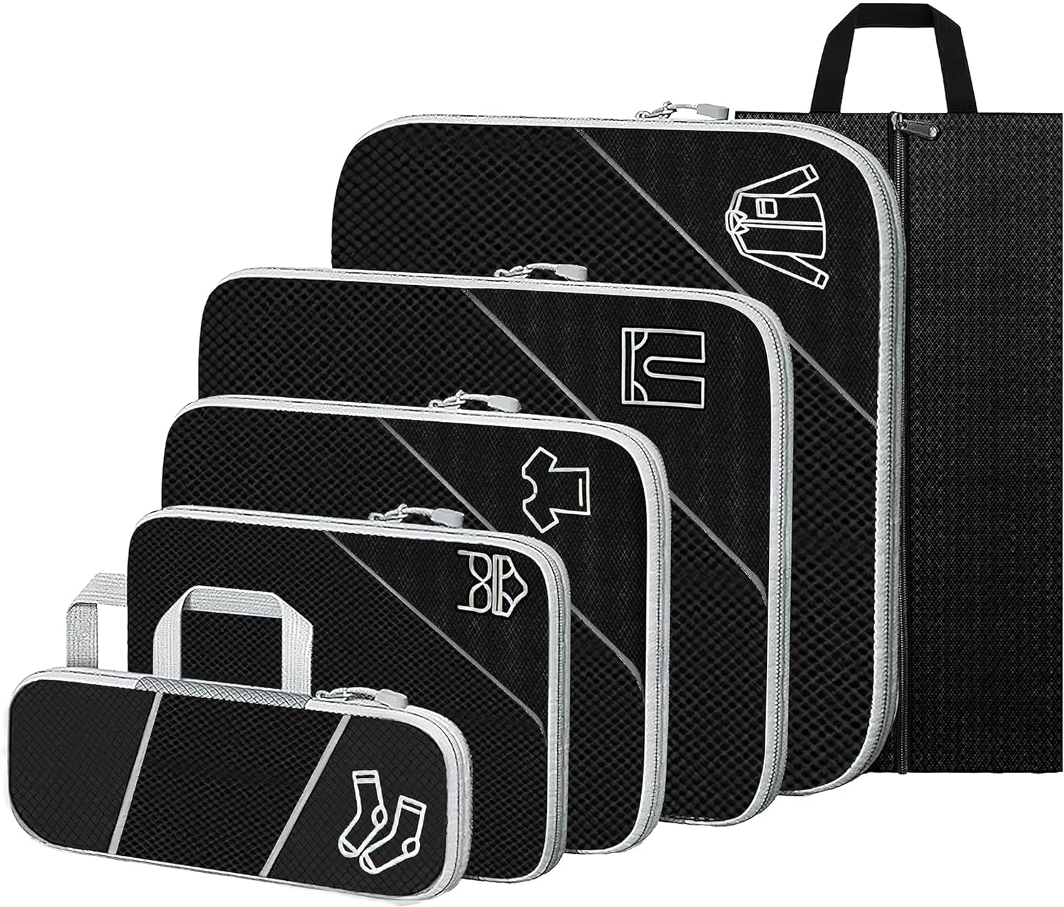 Compression Packing Cubes for Travel, 6 Set Packing Cubes for Travel Essentials,-image