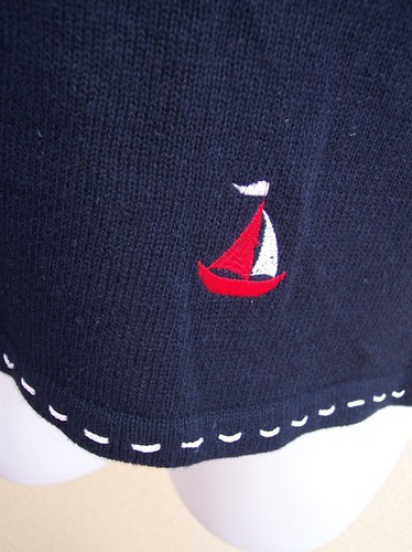 Storybook Knits NEW Nantucket Shore Tank Sweater Sailboat top Size L nautical - Picture 3 of 9