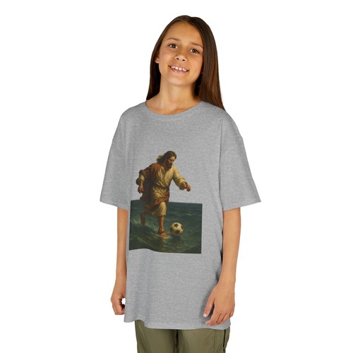 Kids T-Shirt, Jesus Playing Soccer Tee, Christian Youth Shirt, - Picture 9 of 42