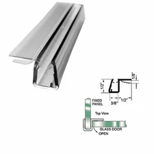 H Panel Seal with Vinyl Cushion Fin for 90 Degree Application for 3/8" Glass