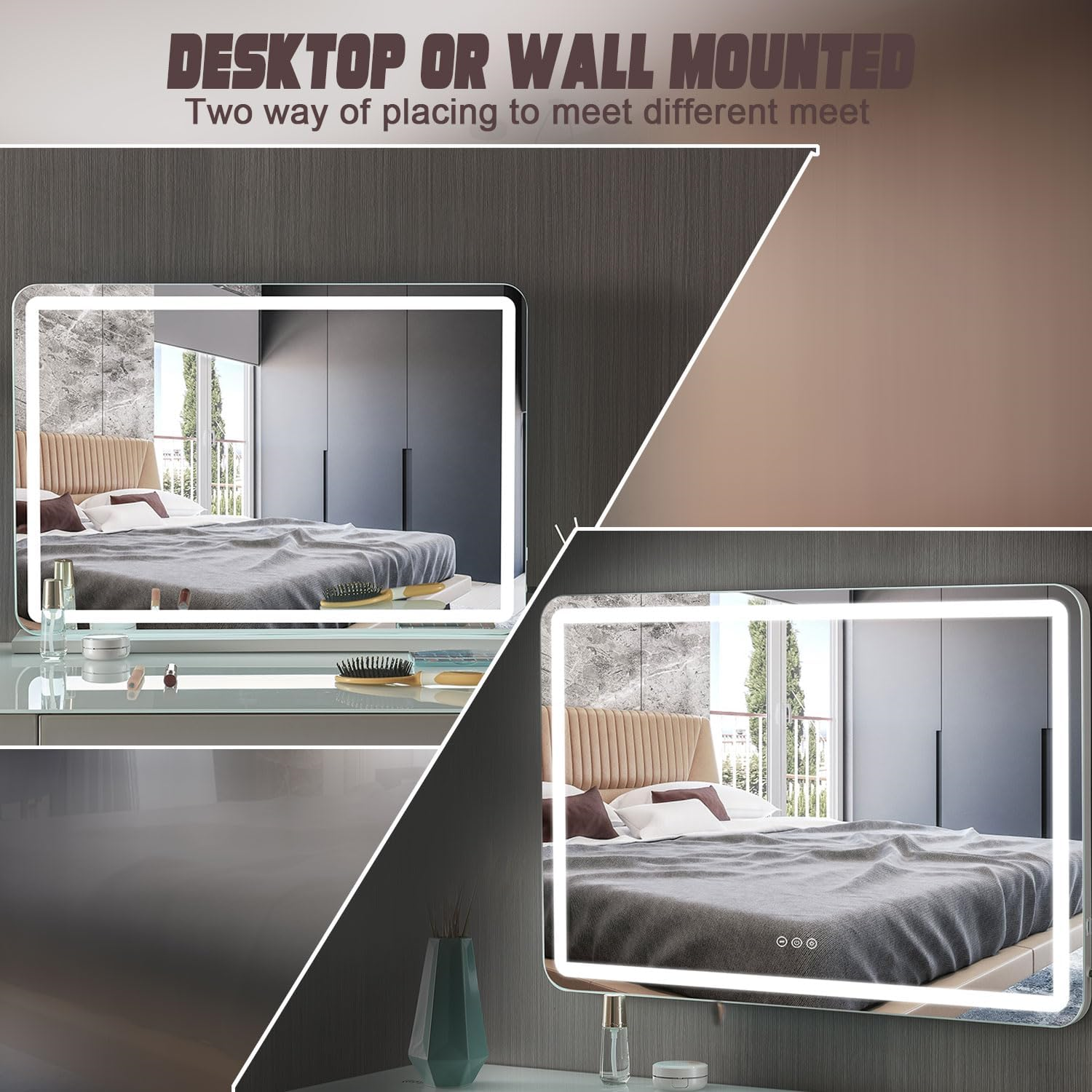 Puselo Vanity Mirror with Lights, Large Hollywood Lighted Makeup Mirror