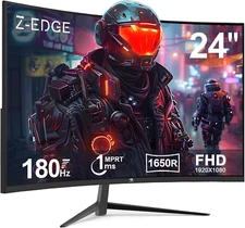 Z-Edge UG24 24-Inch Curved Gaming Monitor 180Hz Refresh Rate, 1Ms MPRT, FHD 1080