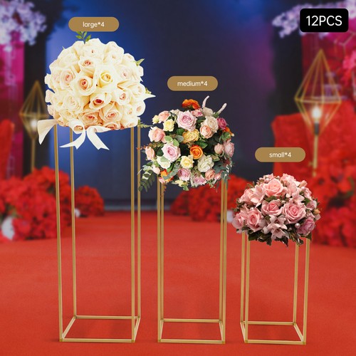 12Pcs Metal Wedding Flower Stand Geometric Plant Rack Shelf Holder Decor 3 Sizes