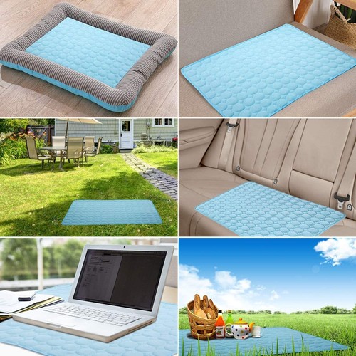 Alfombra de enfriamiento para mascotas almohadilla fría cómoda cojín lavable cama de seda de hielo autoenfriable - Imagen 8 de 11