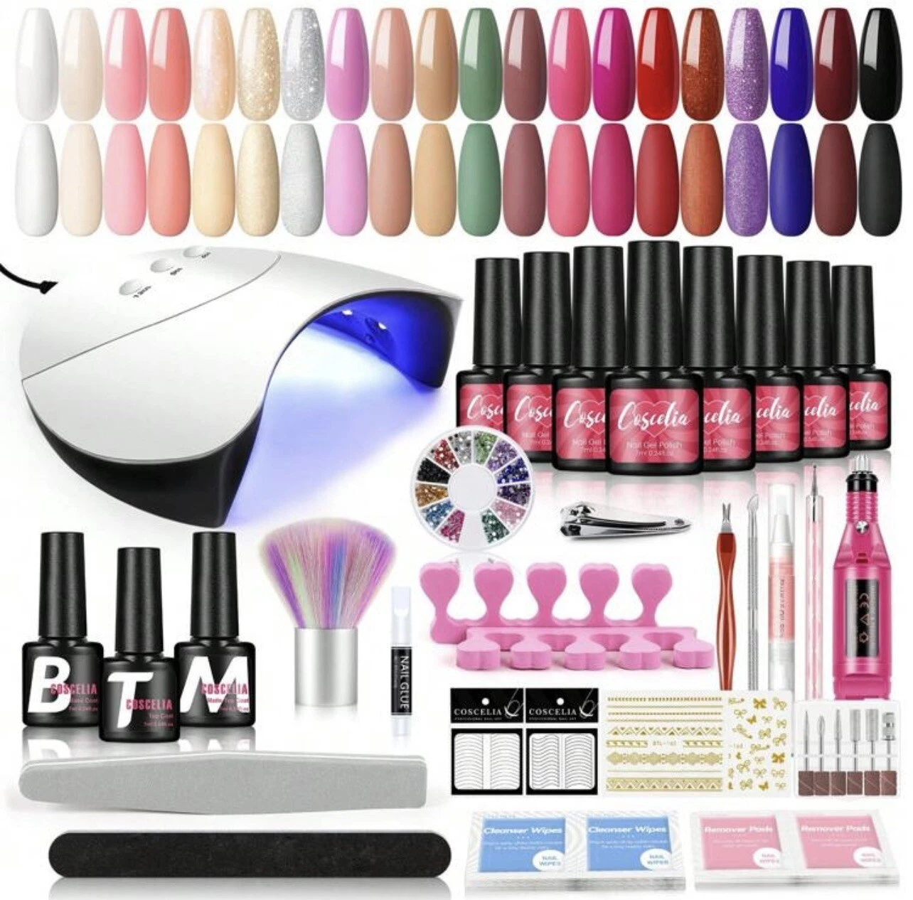 pack of 36 items. Nail lamp , nail grinding machine,20 nails polish gel ...