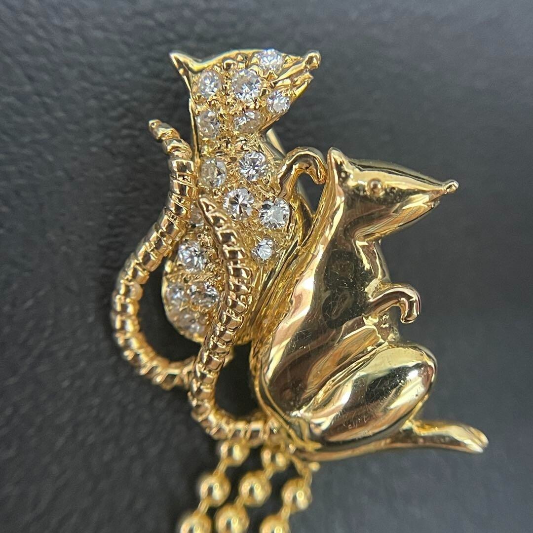 ブローチK18 750 K18 750 Yellow Gold Diamond Brooch | eBay