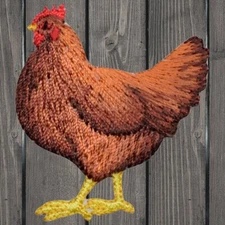 Chicken Embroidered Patch — Iron On
