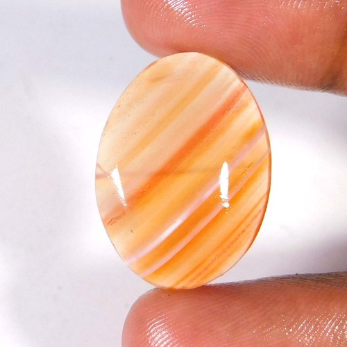 Cabochon Rond En Agate Bâton Pseudomorphe Naturelle - 18.30 Carats - 20mm - Non Traitée - Pour Bijoux