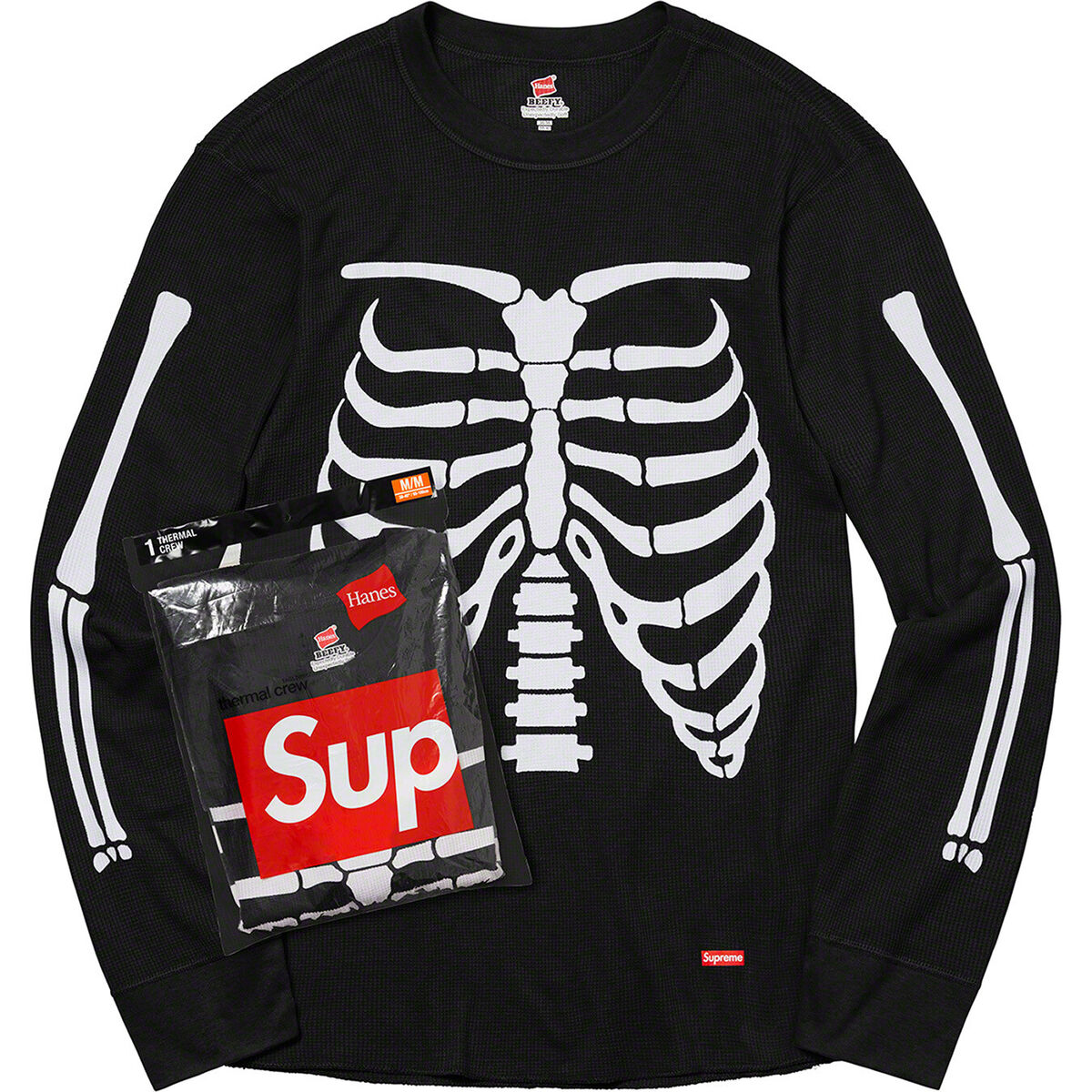 Supreme x Hanes Bones Thermal Crew 1 Pack FW21 (FW21A22) Size M-L 