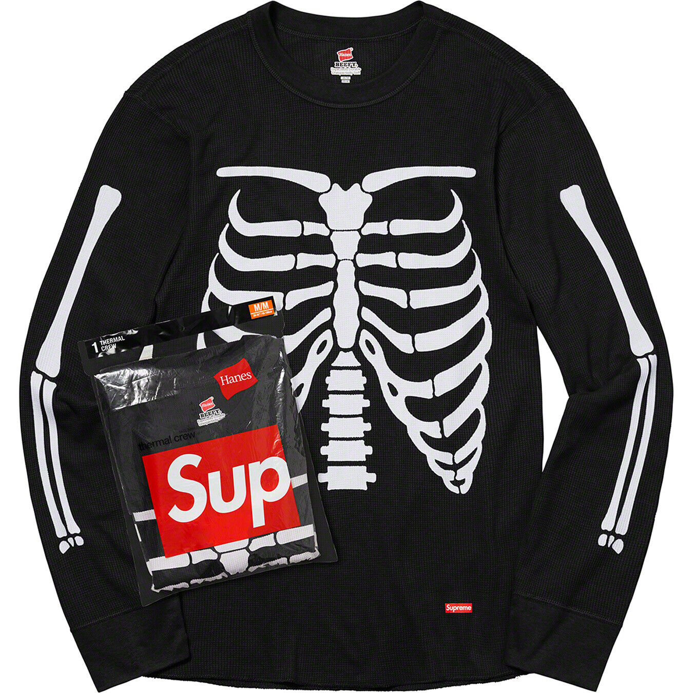 Supreme/Hanes Thermal Crew Lサイズ 2色set-