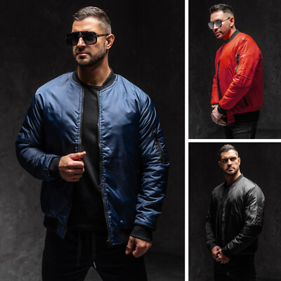 Übergangsjacke Sportjacke Bomberjacke Sweatjacke Unifarben Herren BOLF Casual