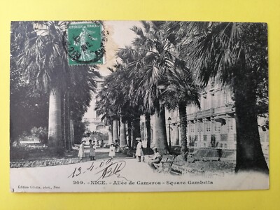 CPA 06 - NICE Alpes Maritimes ALLEE de CAMEROS SQUARE GAMBETTA geschrieben 1909