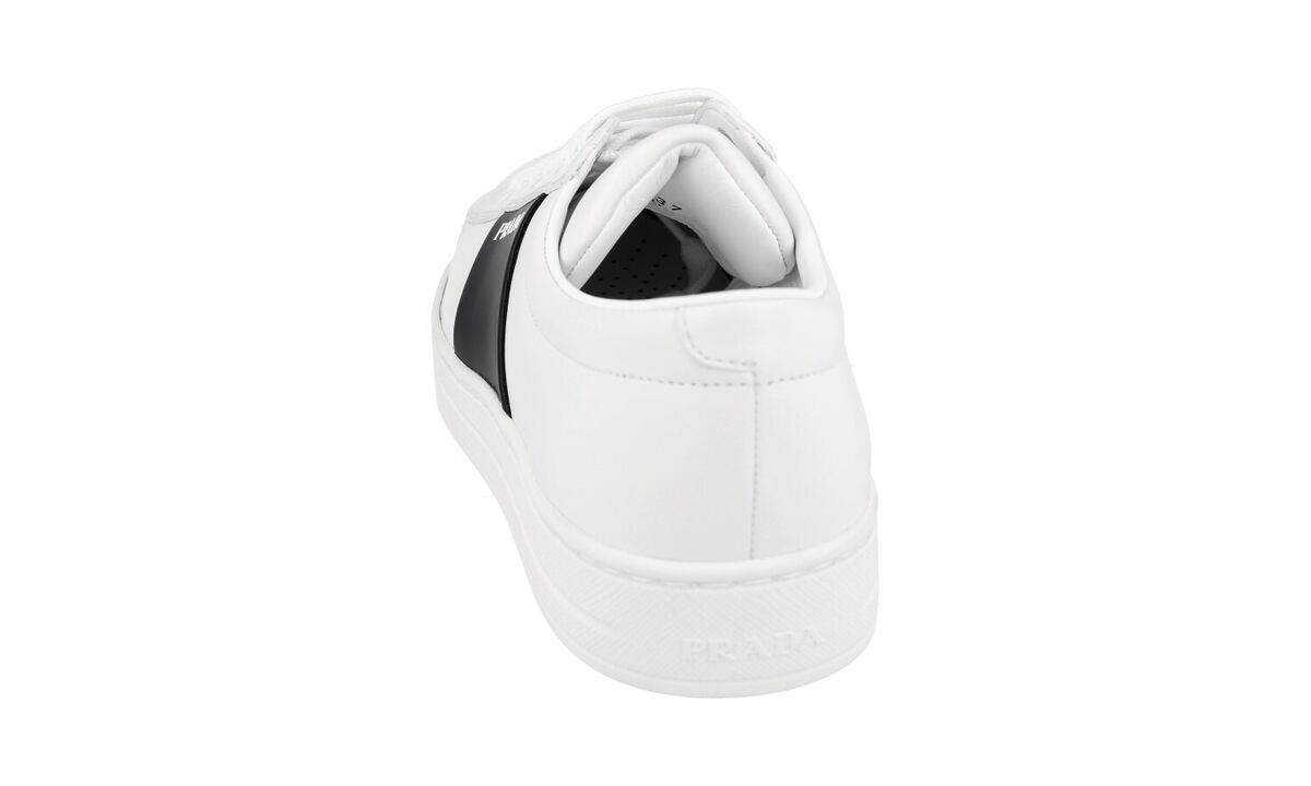 PRADA DOWNTOWN SNEAKERS SHOES 1E144N WHITE/BLACK LEATHER US PRADA DOWNTOWN SNEAKERS SHOES 1E144N WHITE/BLACK LEATHER US