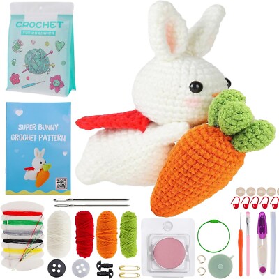 Crochet Kit for Beginners, with Step-by-Step Video Tutorials - Bunny