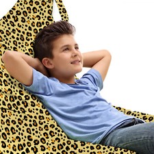 Gelb Braun Spielzeugtasche Sitzsack Leopard-Tierdruck