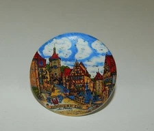 Rothenburg Germany Scenic Porcelain Souvenir Wine Bottle Cork Stopper EUC