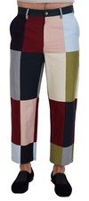 DOLCE & GABBANA Pants Multicolor Cotton Patchwork Trousers IT48/W34/M 1630usd