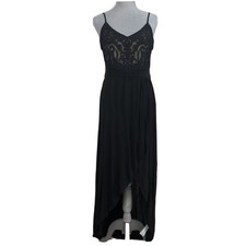 Womens Urban Outfitters Ecote Size M Embroidered Top Maxi Dress Hi-Lo Tulip Hem