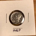 1942-P 1942P Mercury Silver Dime AU? (16)