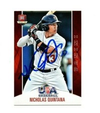 Nicholas Nick Quintana signed autographed USA baseball card Detroit Tigers IP