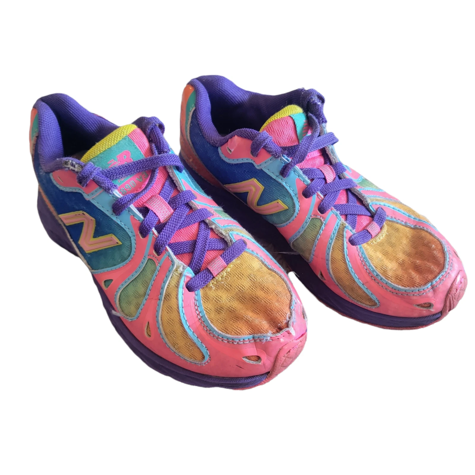 Scarpa da corsa New Balance bambino bambina arcobaleno tie dye bambino taglia 12 KJ890GRG