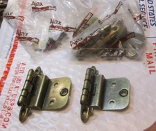 Ajax Semi Concealed 3/8 Inset Brass Self Close Cabinet Hinge 2 sets new