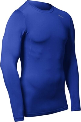 CHAMPRO Boys' Lightning Long Sleeve Compression Shirt (Royal) Size Youth Large