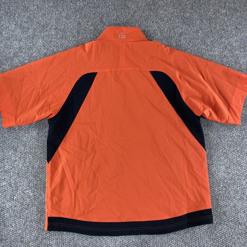Cutter & Buck Mens WeatherTec 1/2 Zip Pullover Orange Black Size Large - Picture 2 of 11