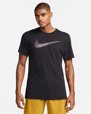 NWT Nike Dri-FIT Men's Fitness T-Shirt Big Logo Swoosh FJ2464