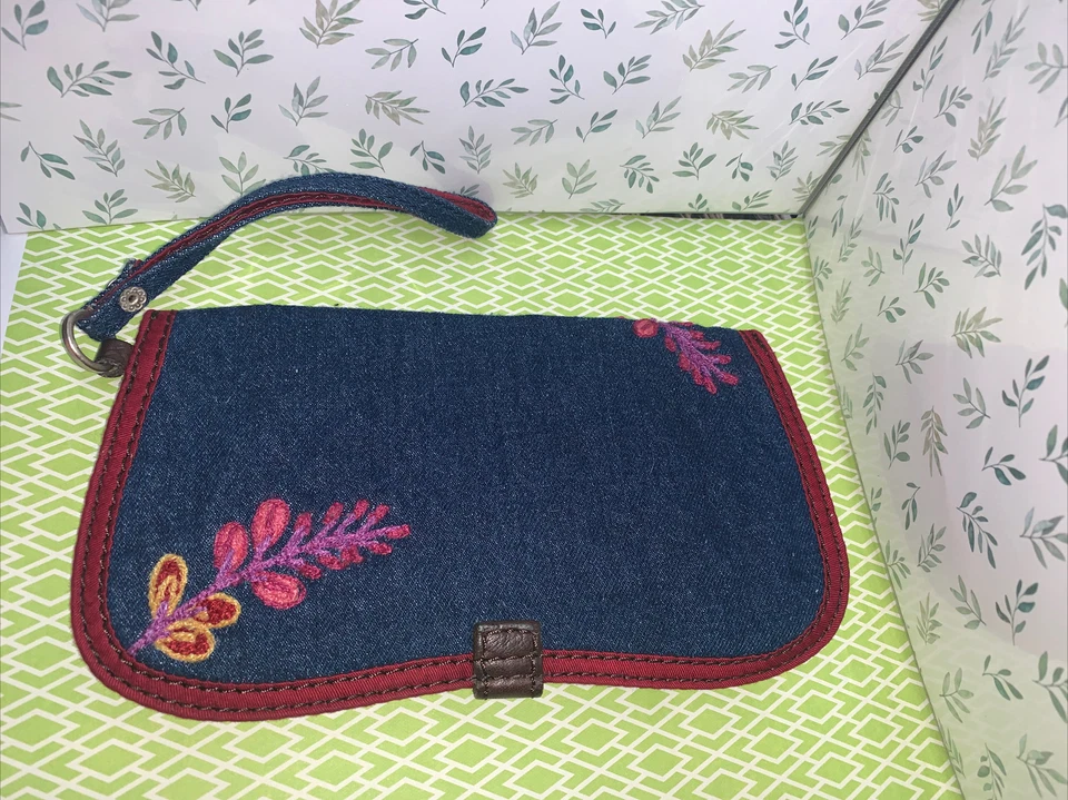 Lucky Brand 手包腕带钱包牛仔刺绣波西米亚带皮革表带 — 第 2/4 张图片