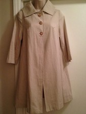 Nwot Women's S Anthropologie Hazel Natural/beige Stripe 3 Button Jacket Coat P27