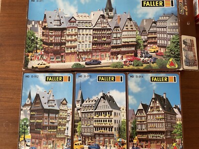 Faller HO B-911 Kit Row TOWN Houses, Stores German Romerberg