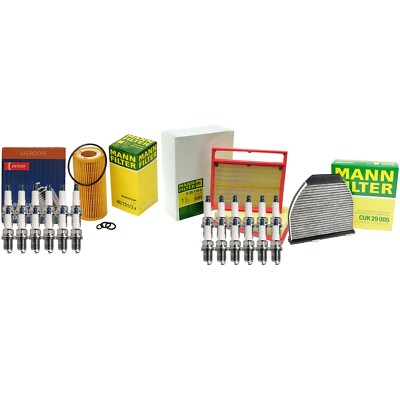 Mann Engine Cabin Air Oil Filters & Denso Set 24 U-Groove Con Spark Plugs 0.032