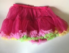Beautees Tutu Twirly Skirt Pink green Layers Size 5 Shorts Lined Cute ruffles