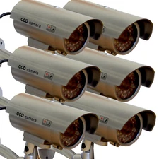 6x Dummy Security Camera Fake Waterproof LED Light Home Surveillance Outdoor 