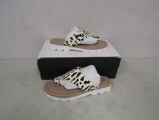 New Donald Pliner Leather Haily Leopard Slip On Slide Sandals US 6.5 / EUR 36.5