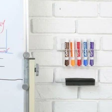 Acrylic Wall Mounted 5 Slot Whiteboard Dry Erase Marker and Eraser Holder Rack