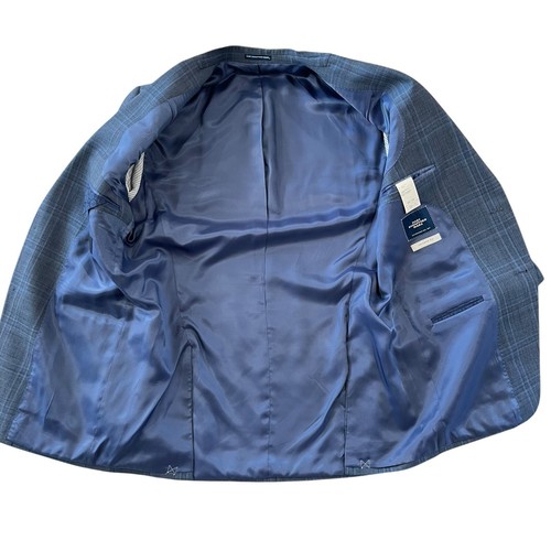 Hart Schaffner Marx 2-teiliger Anzug Herren 40 L 34 W blau Wolle kariert Chicago Passform $ 795 - Bild 13 von 20