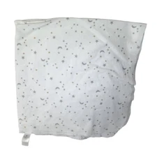 Child Of Mine Carter's Gray Gold Stars Moon Flannel Receiving Blanket 27" X 27"